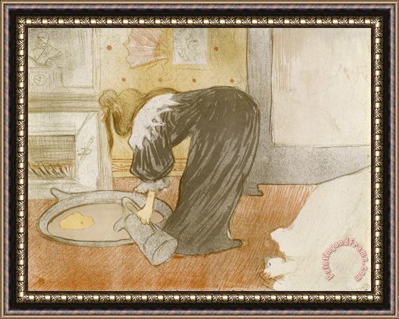 Henri de Toulouse-Lautrec Femme Au Tub (woman in The Bath), From The Elles Series Framed Print