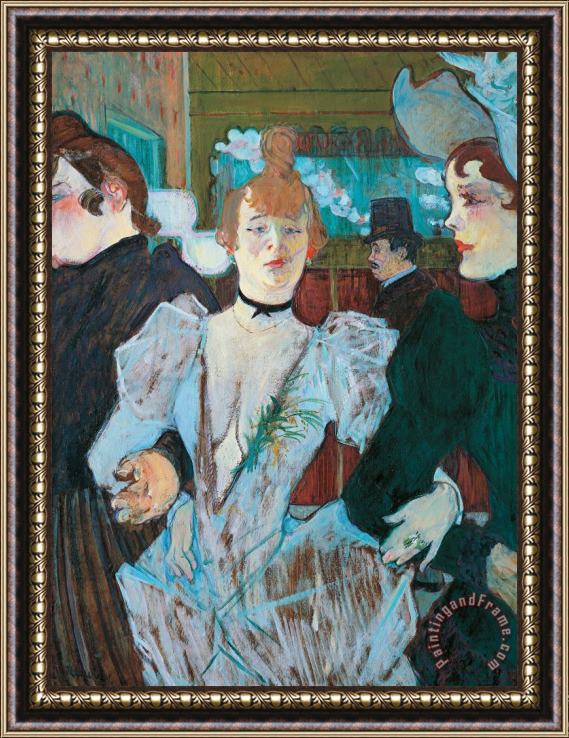 Henri de Toulouse-Lautrec La Goulue Arriving At Moulin Rouge With Two Women Framed Print