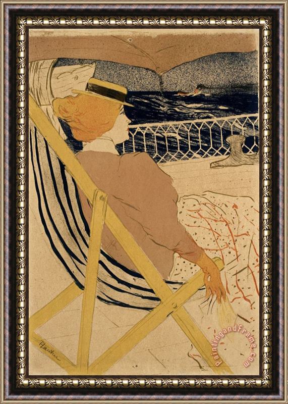 Henri de Toulouse-Lautrec La Passagere Du 54, Promenade En Yacht Framed Painting