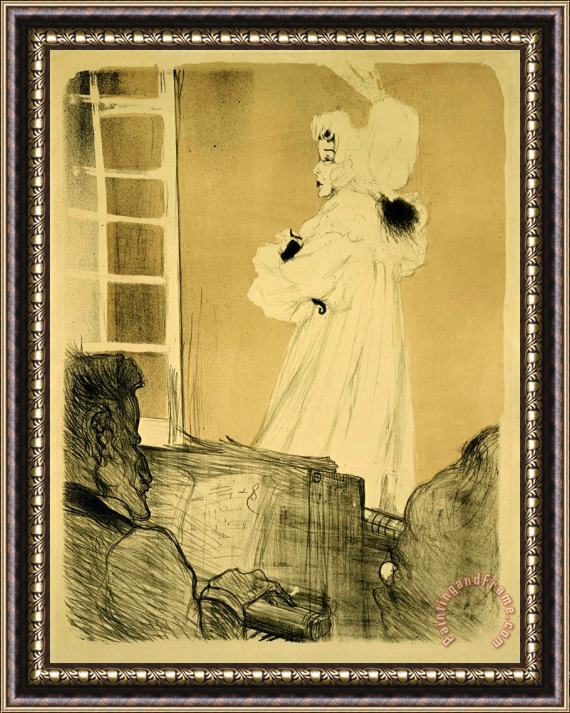 Henri de Toulouse-Lautrec Miss May Belfort (state I) Framed Print