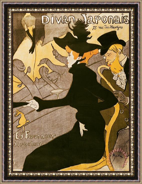 Henri de Toulouse-Lautrec Poster advertising Le Divan Japonais Framed Painting