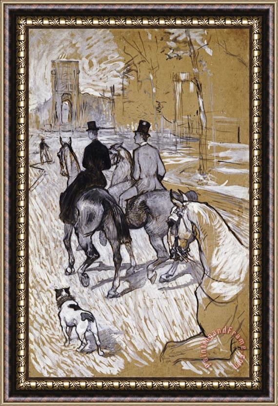 Henri de Toulouse-Lautrec Riders on The Way to The Bois Du Bolougne Framed Painting