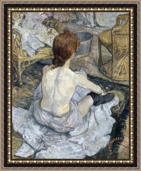 Henri de Toulouse-Lautrec Rousse (la Toilette) Framed Print