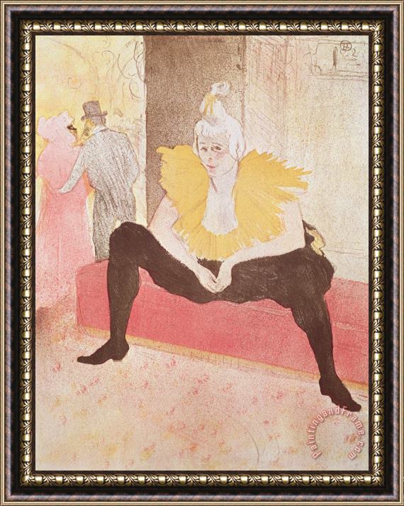 Henri de Toulouse-Lautrec The Clowness Cha U Kao Seated Framed Print