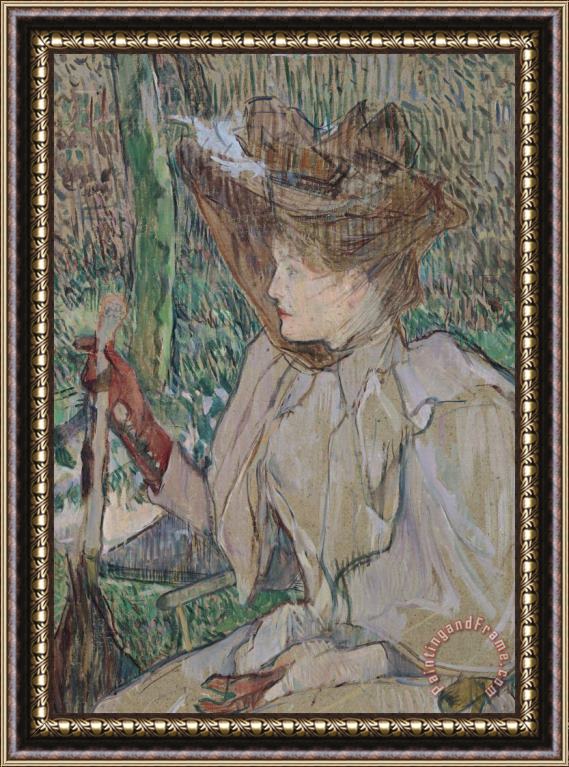Henri de Toulouse-Lautrec Woman with Gloves Framed Painting