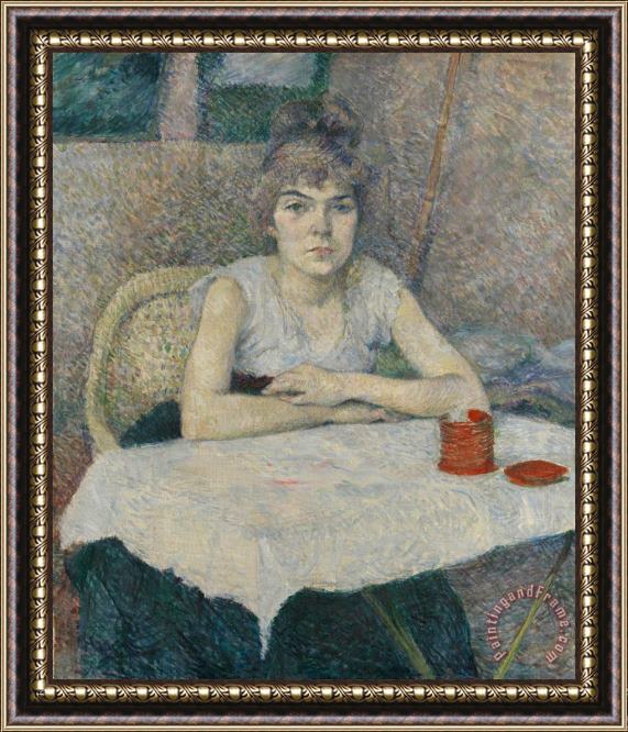 Henri de Toulouse-Lautrec Young Woman at a Table, 'poudre De Riz' Framed Painting