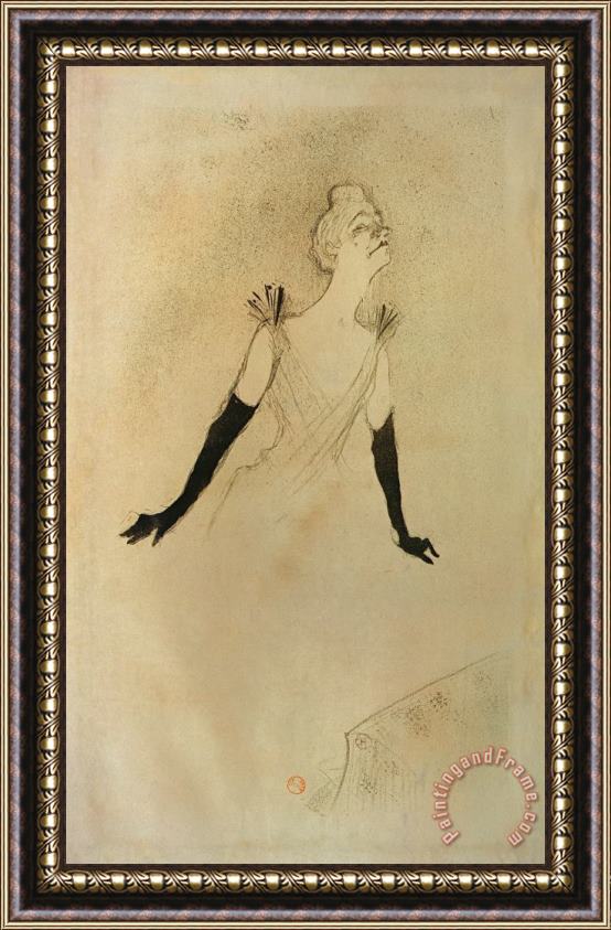 Henri de Toulouse-Lautrec Yvette Guilbert Framed Painting