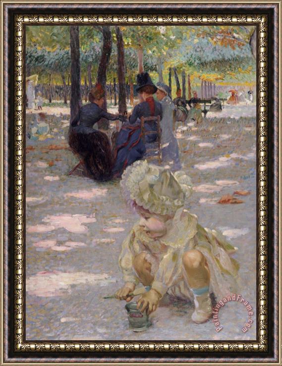 Henri-edmond Cross An August afternoon at the Luxembourg Framed Print