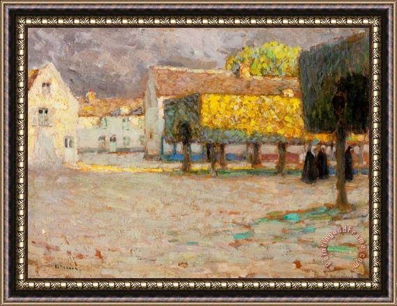 Henri Eugene Augustin Le Sidaner The Road - Songeons Framed Painting