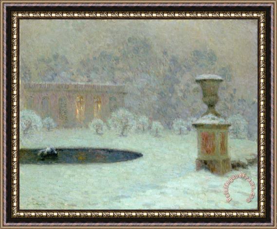 Henri Eugene Augustin Le Sidaner The Trianon Under Snow Framed Painting