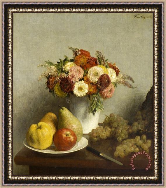 Henri Fantin Latour Flowers And Fruit 2 Framed Painting