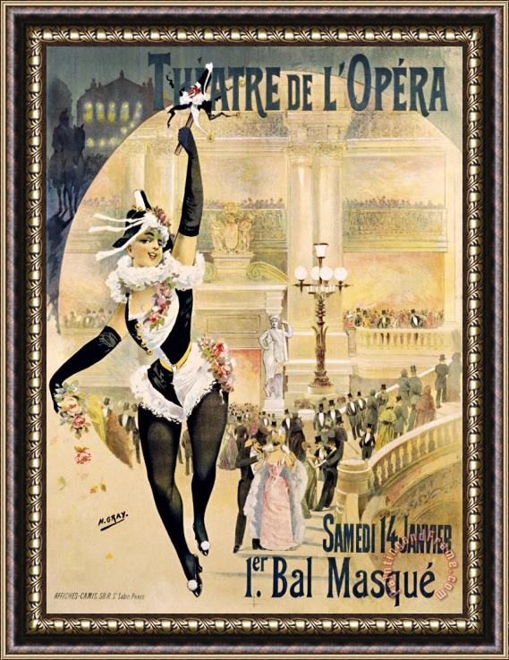 Henri Gray Theatre De L'opera Poster Framed Painting