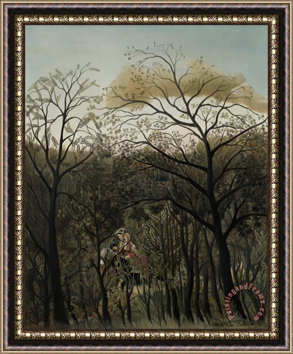 Henri J F Rousseau Rendezvous In The Forest Framed Print