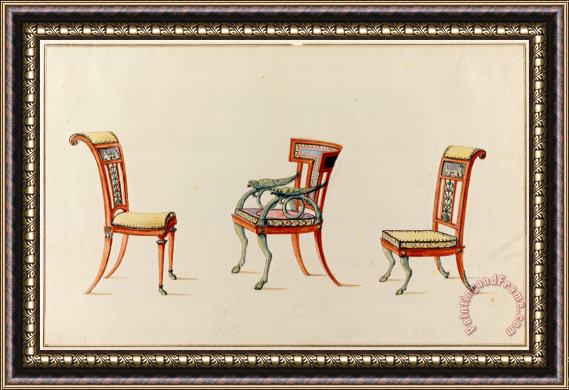 Henri Jacob Chairs (3) Framed Painting