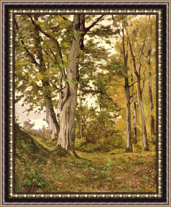 Henri-Joseph Harpignies Forest at Fontainebleau Framed Painting