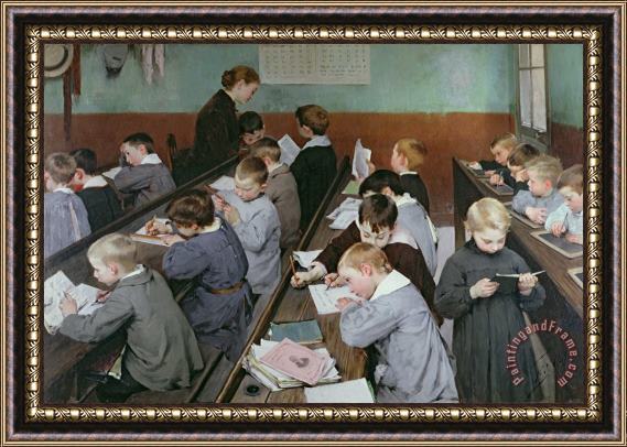 Henri Jules Jean Geoffroy The Children's Class Framed Print