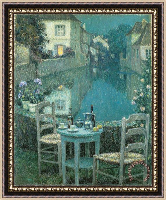 Henri Le Sidaner Small Table in Evening Dusk Framed Print