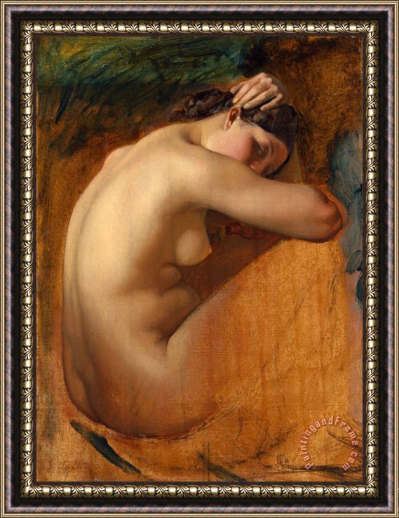 Henri Lehmann Study of a Female Nude Framed Painting