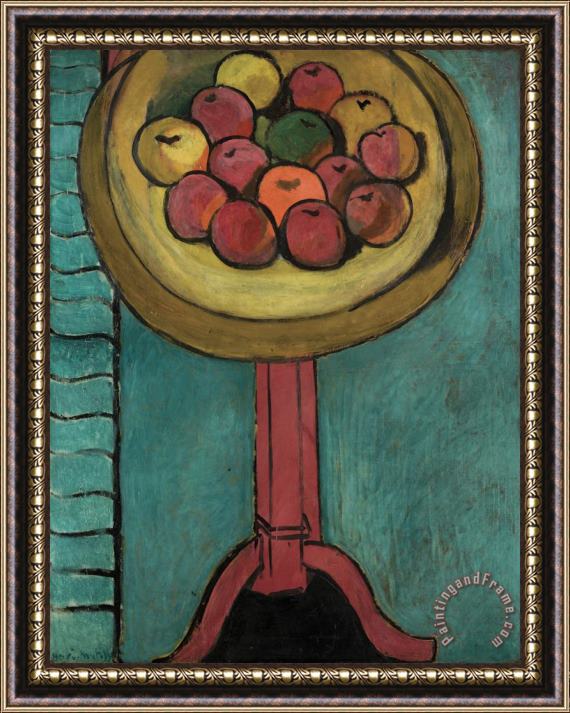 Henri Matisse Bowl of Apples on a Table Framed Painting