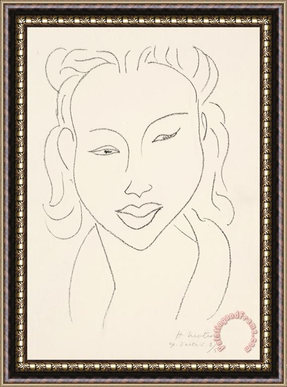 Henri Matisse Chinoise Au Visage De Face, 1947 Framed Print