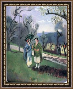 Olive Trees And Poppies Framed Paintings - Conversation Under The Olive Trees 1921 by Henri Matisse
