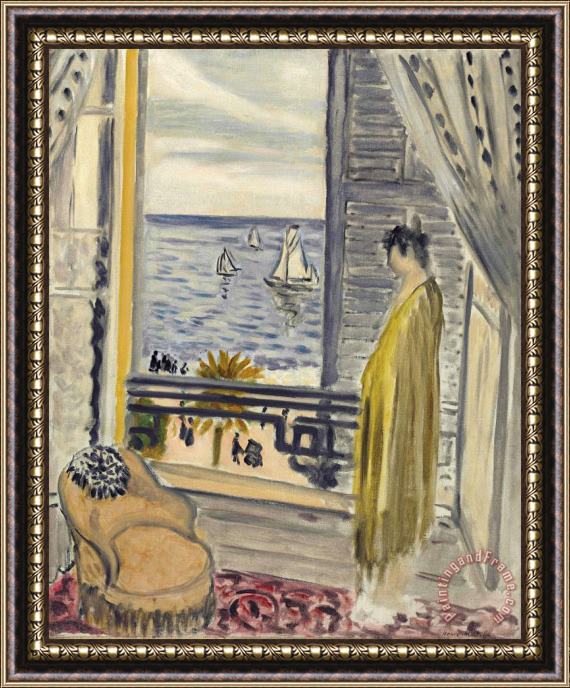 Henri Matisse Femme Aupres De La Fenetre Framed Print