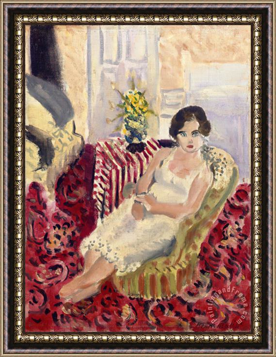 Henri Matisse Figure Assise, Tapis Raye, 1920 Framed Painting