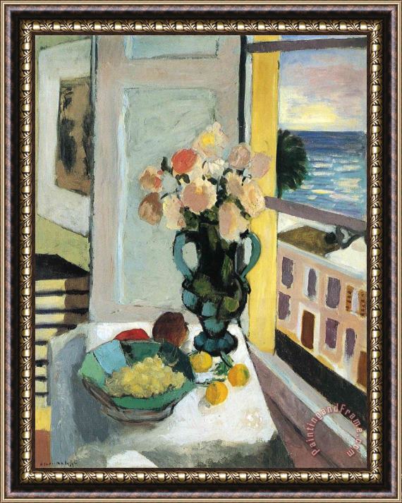 Henri Matisse Flowers in Front of a Window 1922 Framed Print