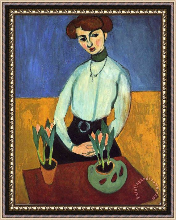 Henri Matisse Girl with Tulips 1910 Framed Painting