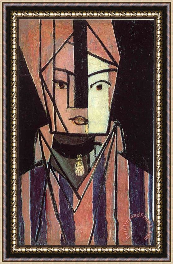 Henri Matisse Head White And Pink Framed Painting