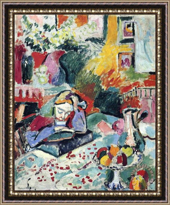 Henri Matisse Interior with a Girl Reading 1905 Framed Print
