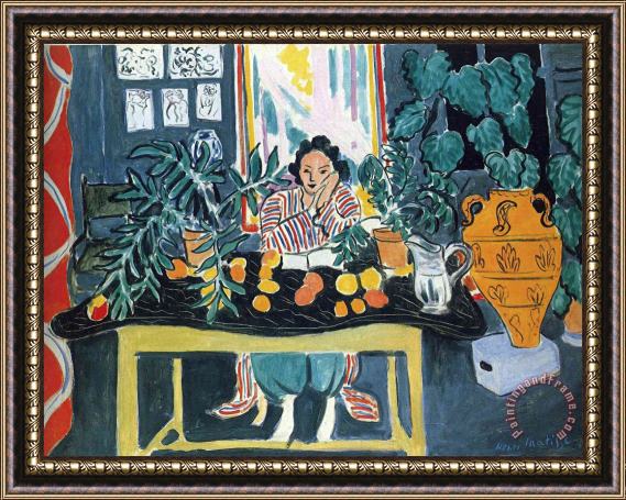 Henri Matisse Interior with Etruscan Vase 1940 Framed Painting