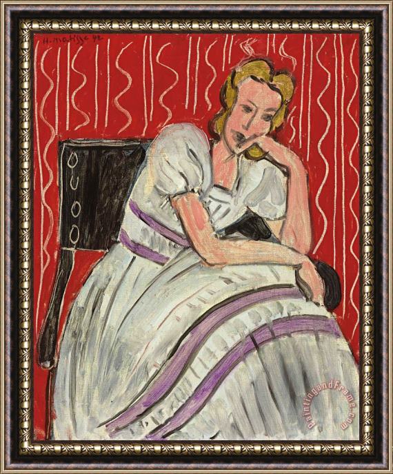 Henri Matisse Jeune Femme Assise En Robe Grise Framed Print