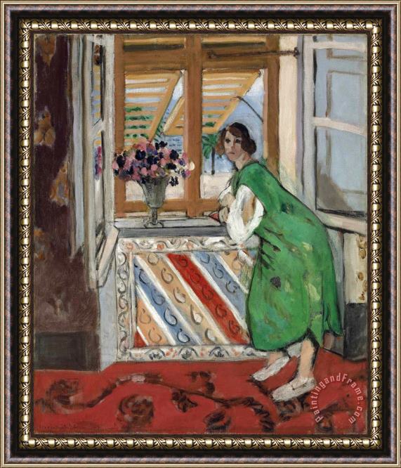 Henri Matisse Jeune Fille a La Mauresque, Robe Verte Framed Painting