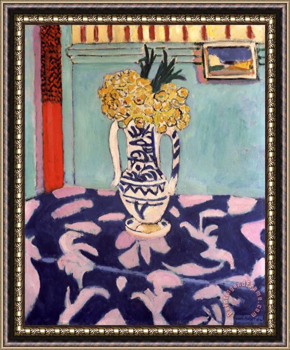 Henri Matisse Les Coucous, Tapis Bleu Et Rose Framed Painting