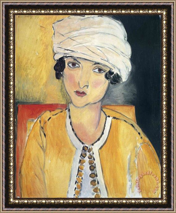 Henri Matisse Lorette with Turban And Yellow Vest 1917 Framed Painting