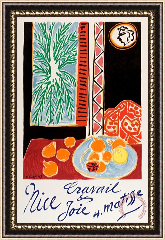 Henri Matisse Nice Travail Et Joie, 1947 Framed Print