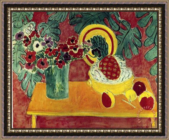 Henri Matisse Pineapple And Anemones 1940 Framed Painting