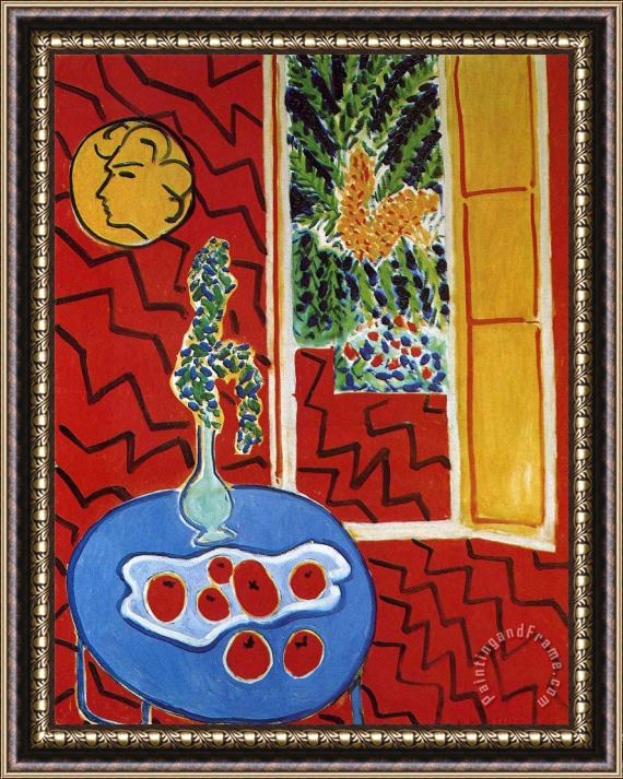 Henri Matisse Red Interior Still Life on a Blue Table 1947 Framed Painting