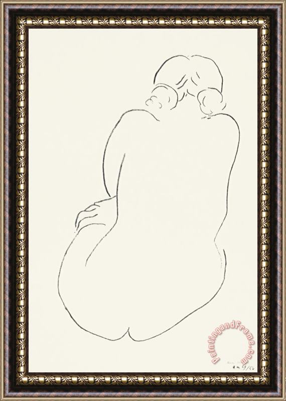 Henri Matisse Seated Nude, Viewed From Behind (nu Assis, Vu De Dos) Framed Painting