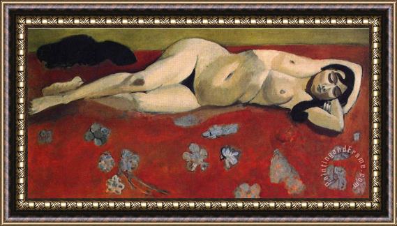 Henri Matisse Sleeping Nude on a Red Background 1916 Framed Print