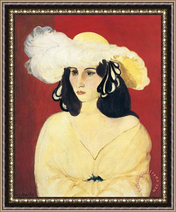Henri Matisse The White Feather 1919 Framed Painting
