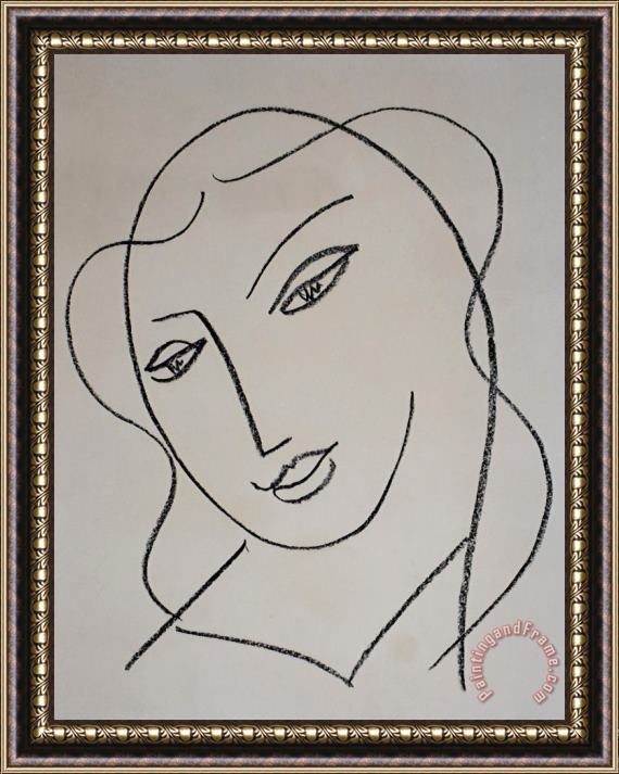 Henri Matisse Veiled Head, From Studies for The Virgin Tete Voilee Etudes Pour La Vierge, 1950 Framed Painting