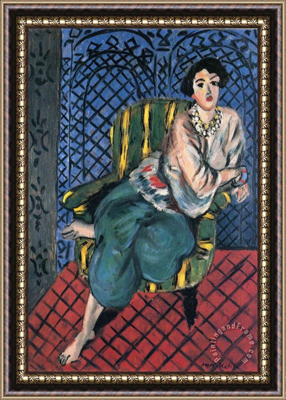 Henri Matisse Woman Sitting in a Chair Framed Painting