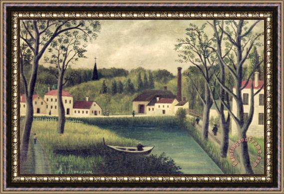 Henri Rousseau Landscape with a Fisherman Framed Print