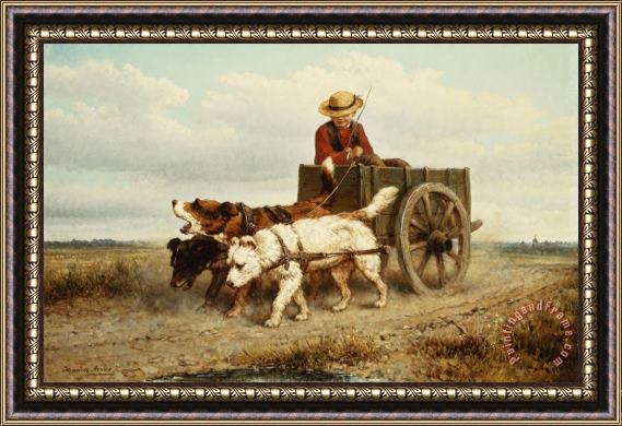 Henriette Ronner-Knip The Dog Cart Framed Painting