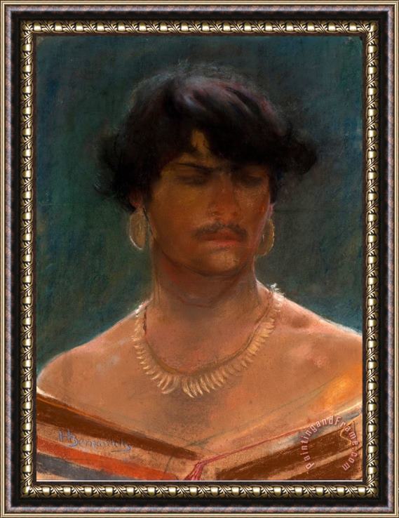 Henrique Bernardelli Head of an Indian Framed Print
