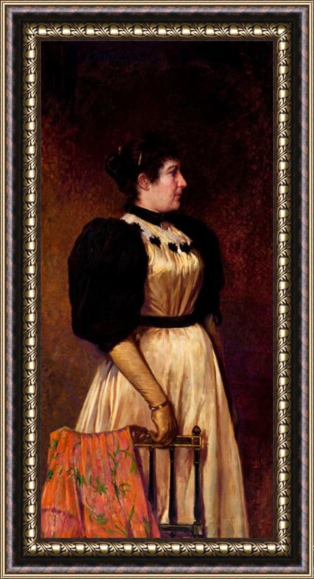 Henrique Bernardelli Portrait of a Lady Framed Painting