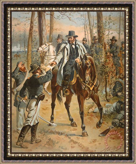 Henry Alexander Ogden General Grant in the Wilderness Campaign 5th May 1864 Framed Painting