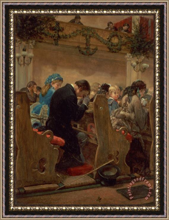 Henry Bacon Christmas Prayers Framed Painting